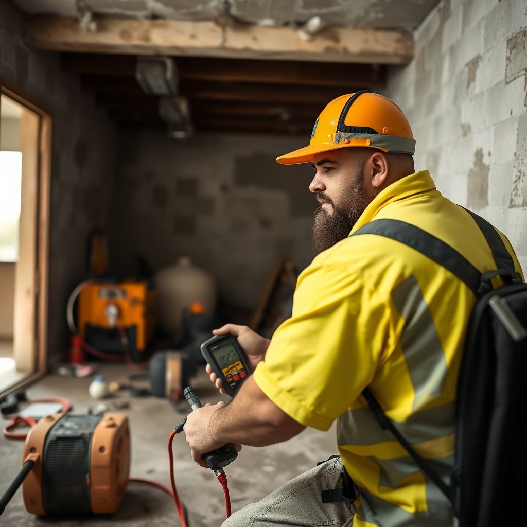 A Stone Peak Mold Removal technician discussing a remediation plan with a homeowner in Taylor, Texas, showing professionalism and clear communication.